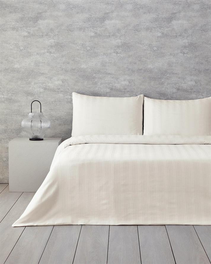 Lenjerie de pat completa King Size, Lior, bumbac, 240x220 cm/180x200 cm/50x70 cm, gri fildes