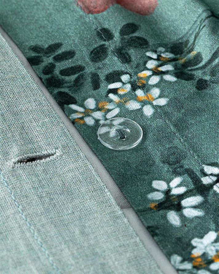 Lenjerie de pat completa pentru doua persoane, Sweet Spring, bumbac, 200x220 cm/160x200 cm/50x70 cm, verde