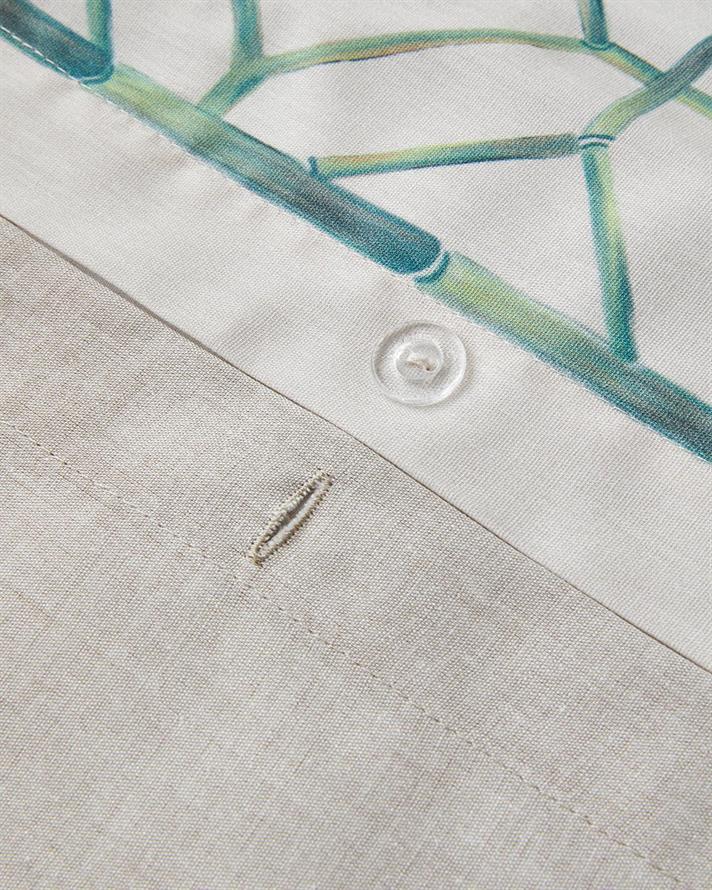 Lenjerie de pat completa pentru doua persoane, Sakura Fence, bumbac-viscoza, 200x220 cm/160x200 cm/50x70 cm, crem