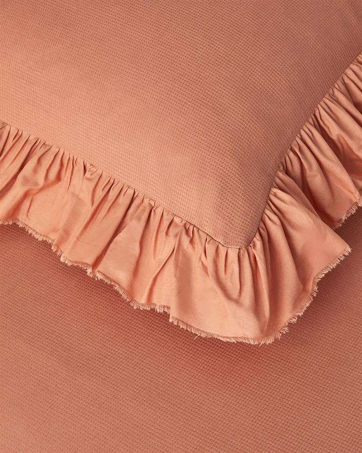 Lenjerie de pat completa pentru doua persoane, Blaze, bumbac-viscoza-poliester, 200x220 cm/160x200 cm/50x70 cm, terracot