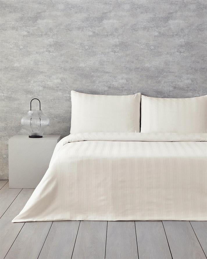 Lenjerie de pat completa pentru doua persoane, Lior, bumbac, 200x220 cm/160x200 cm/50x70 cm, gri