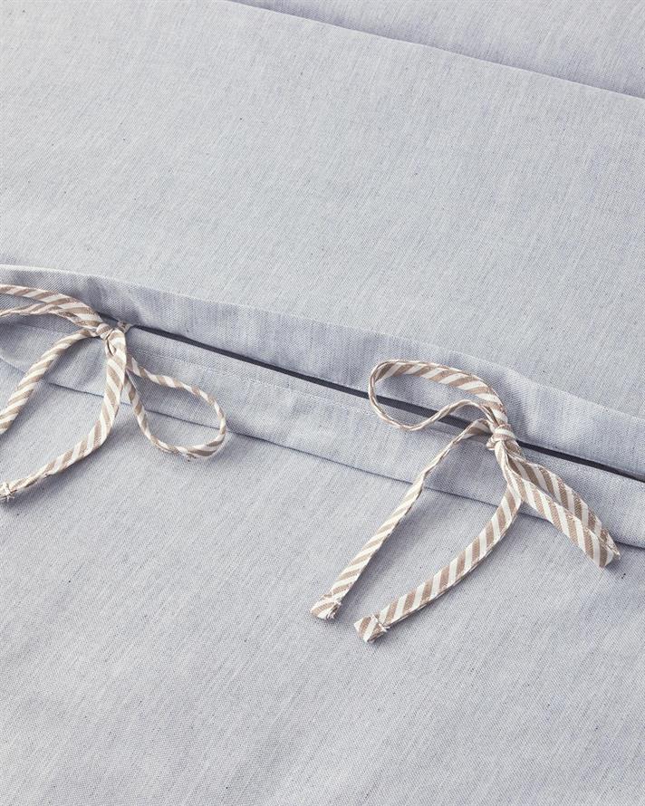 Lenjerie de pat completa pentru o persoana, Comfy Plain, bumbac-poliester, 160x220 cm/100x200 cm/50x70 cm, bleu-bej