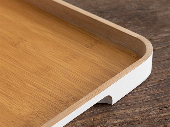 Leopy Bamboo Tray 40x30 cm White