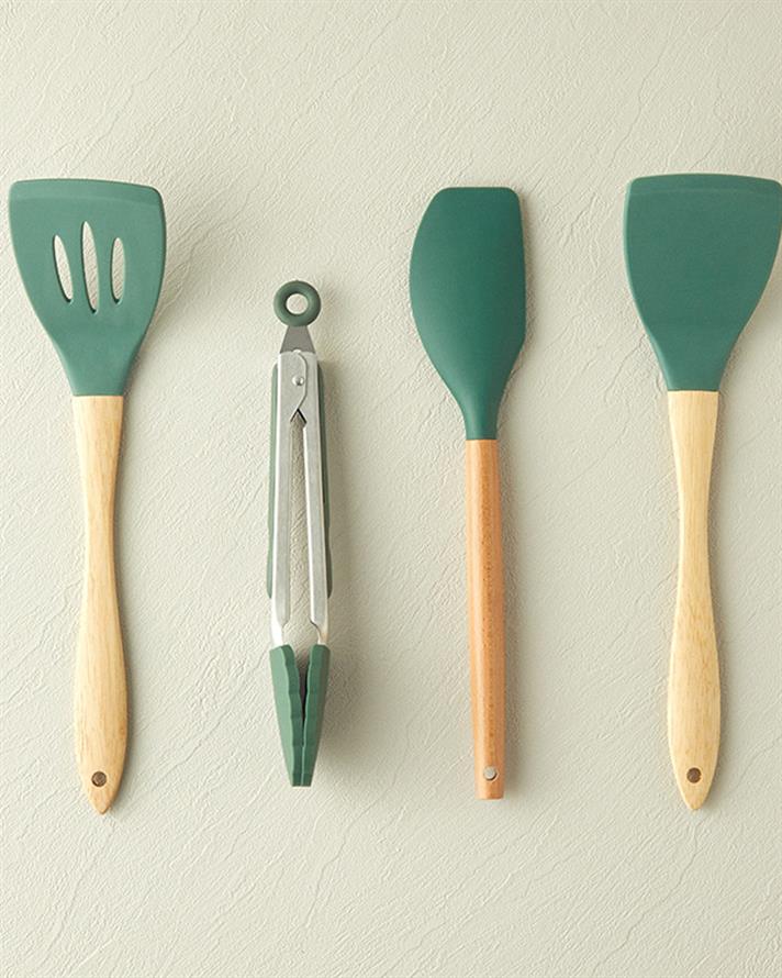 Liana Grill Spatula Silicon Spatulă Pentru Grătar Ustensilă Servire 32 cm Verde Închis