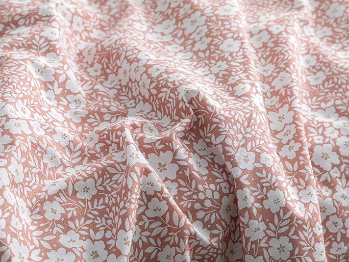 Liberty Bloom Cu Bumbac King Size Set Lenjerie De Pat 240x220 cm Scorțișoară