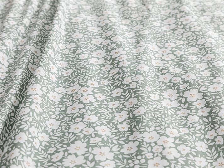 Liberty Bloom Cu Bumbac Super King Set Lenjerie De Pat 260 x 220 cm Seledon Închis