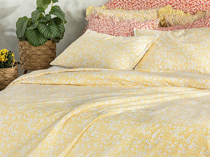 Liberty Bloom Bumbac Single Set Lenjerie De Pat 160*220 Cm Galben