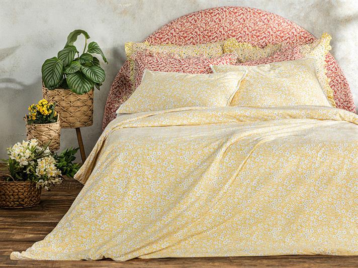 Liberty Bloom Bumbac Single Set Lenjerie De Pat 160*220 Cm Galben