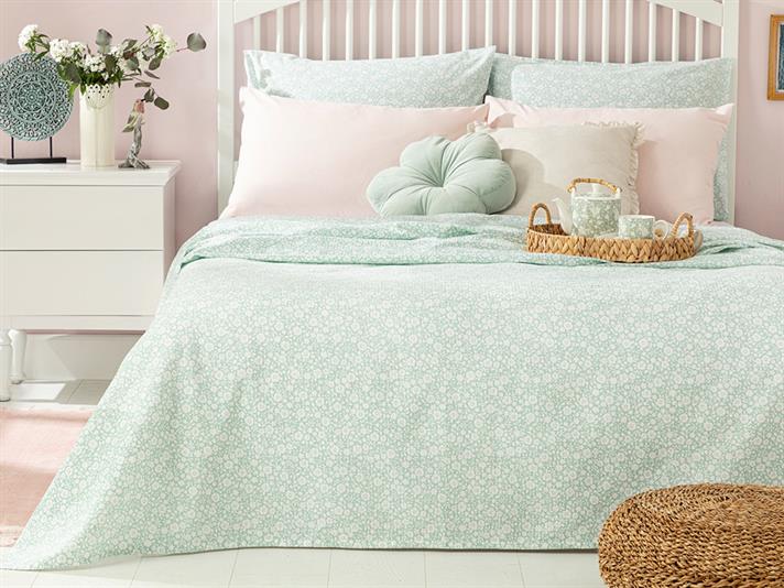 Liberty Blossom  Cu imprimeu Persoană dublă  CUVERTURĂ 200x220 cm Seledon,