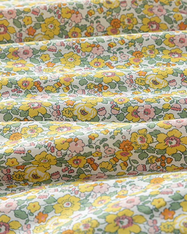 Liberty Florets Bumbac King Size Set Lenjerie De Pat 240x220 cm Galben