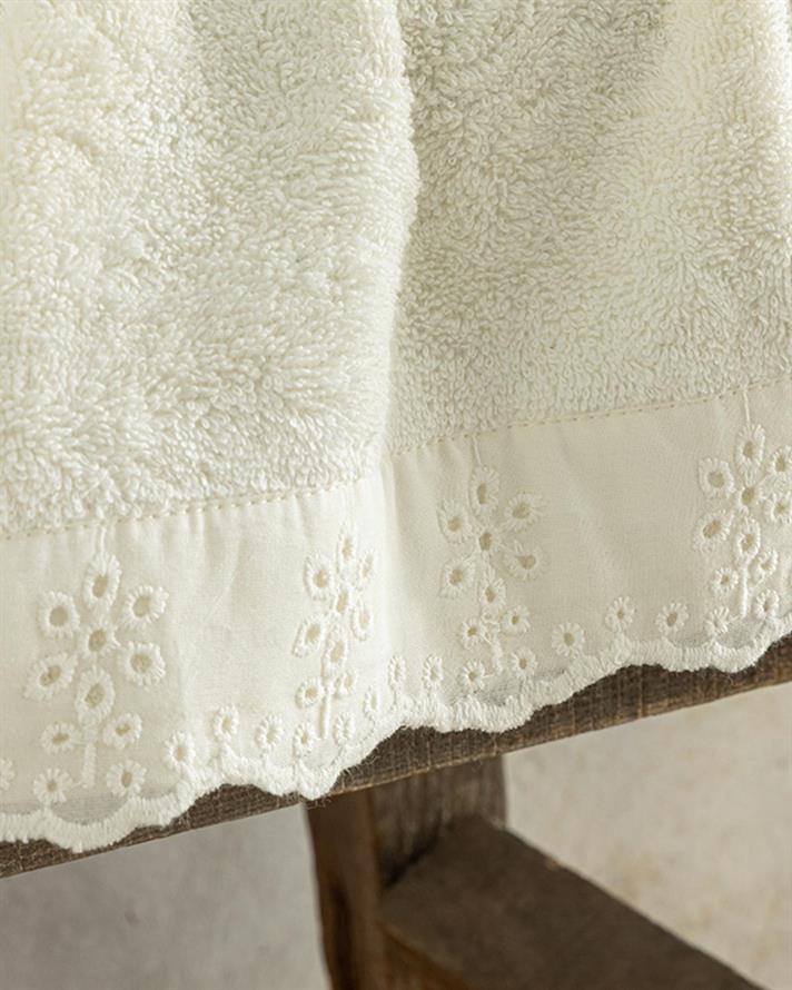 Lilian Cu Bumbac Cu Broderie Prosop De Mâini 30x40 cm Ecru