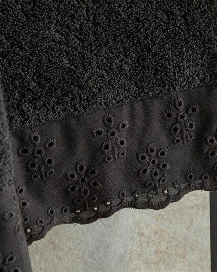 Lilian Prosop De Față Brodat, Bumbac, 50*70 Cm, Gri Închis