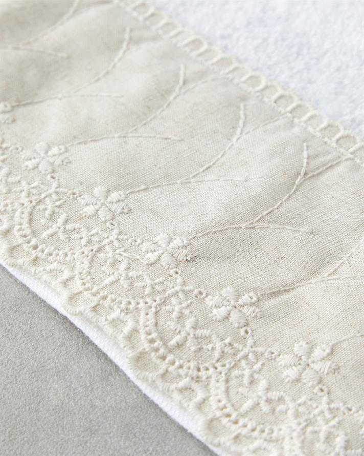Linda Cu Bumbac Brodat Prosop De Mâini 30x50 cm Alb
