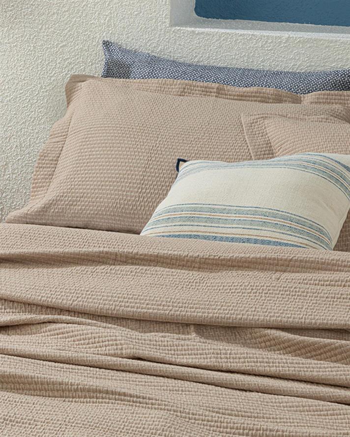 Line Sequence Umplutură Naturală Single Set Cuverturi Pat 160x240 cm Bej