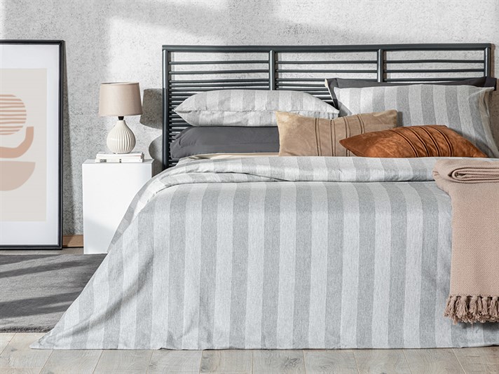 Linea Bold Stripe Twill Double Set Lenjerie De Pat 200x220 cm Gri