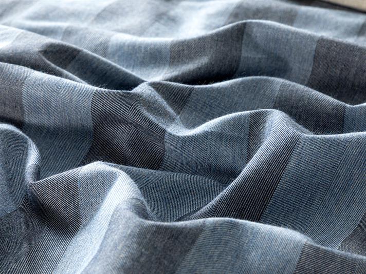 Linea Bold Stripe Twill Double Set Lenjerie De Pat 200x220 cm Bleumarin