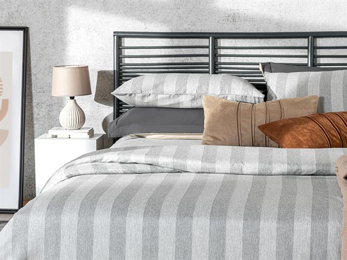 Linea Bold Stripe Twill For One Person  SET LENJERIE DE PAT 160x220 cm Gri.
