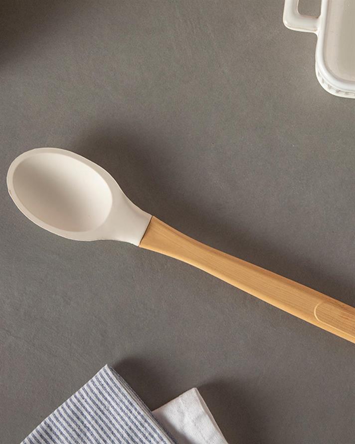 Eddy Silicon Service Spoon 29 cm Light Beige