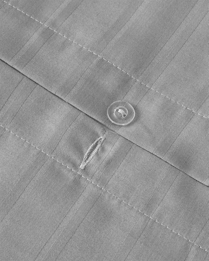 Lior Bumbac Satinat Cu Dungi Double Set Lenjerie De Pat 200x220 cm Argintiu