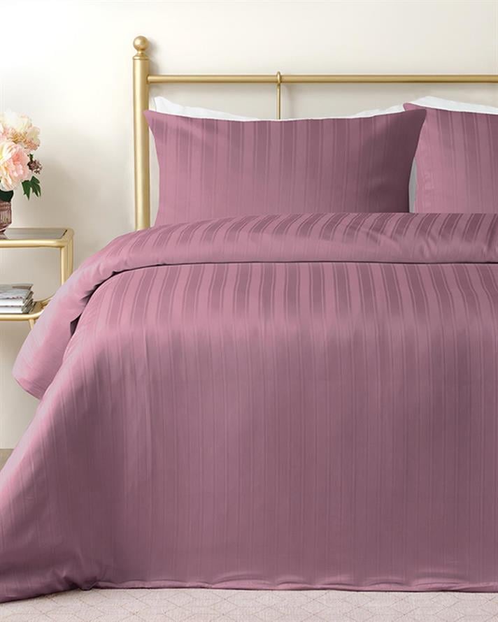 Lior Bumbac Satinat Cu Dungi Double Set Lenjerie De Pat 200x220 cm mov