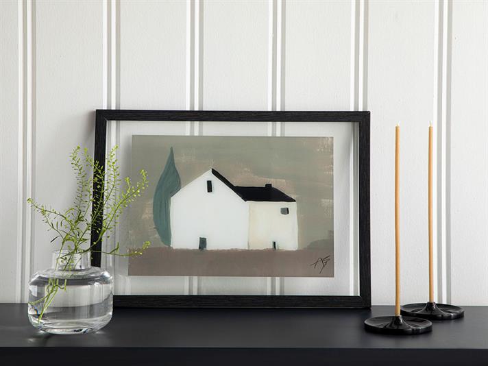 Tablou, Little Houses, sticlă, 37x27 cm, maro