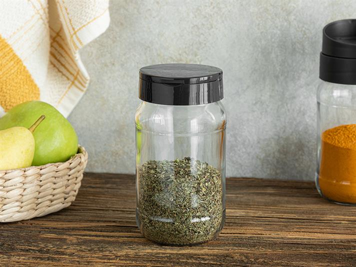 Lizbon Recipient Pentru Condimente, Sticlă, 370 Ml, Gri Închis