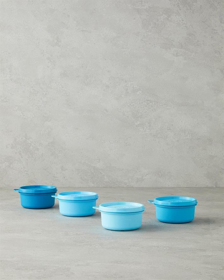 Lock Me Mini Plastic Set 4 Cutie De Depozitare 250 ml Albastru