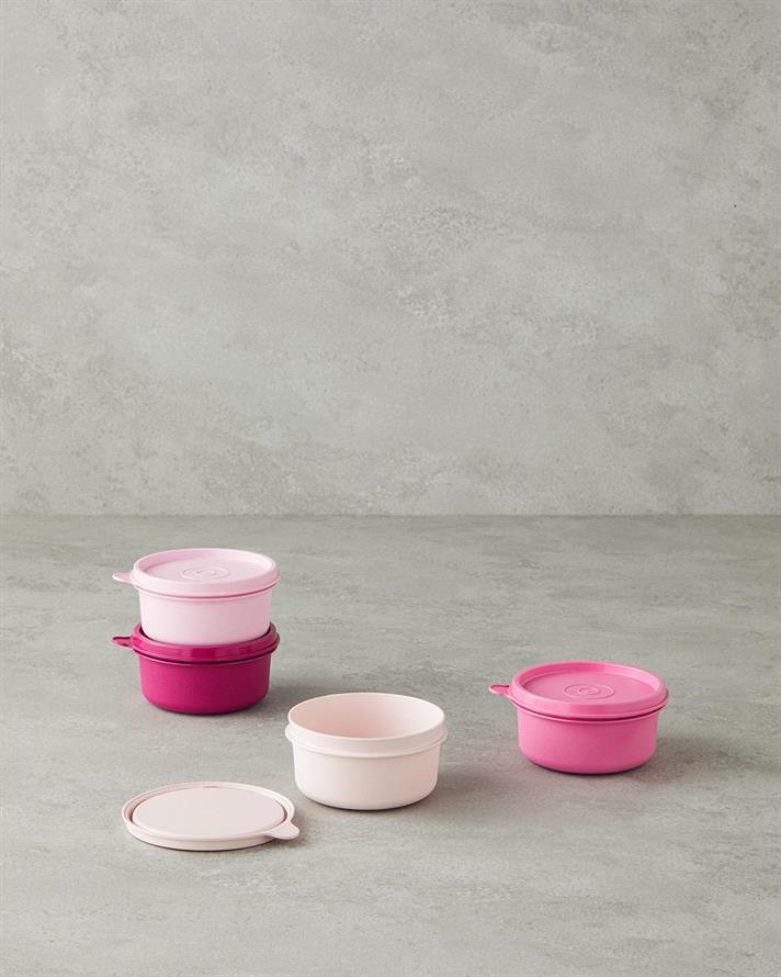 Lock Me Mini Plastic Set 4 Cutie De Depozitare 250 ml Roz