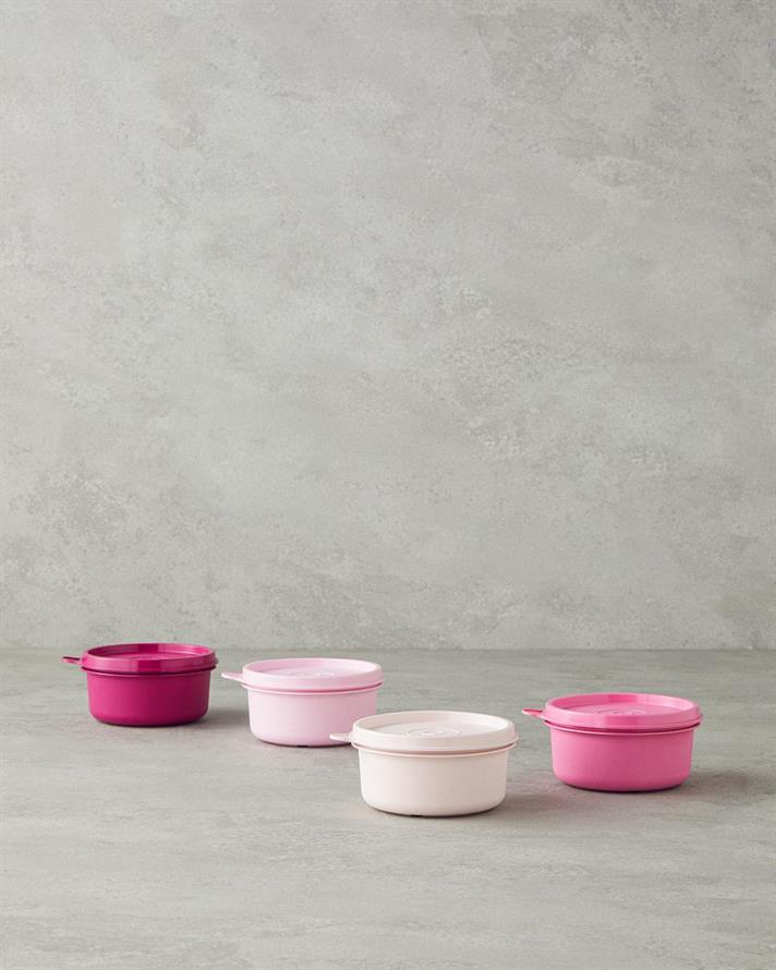 Lock Me Mini Plastic Set 4 Cutie De Depozitare 250 ml Roz