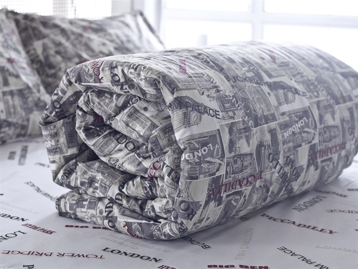 Londra vintage Cu Bumbac Single Lenjerie De Pat 160x220 cm Bej