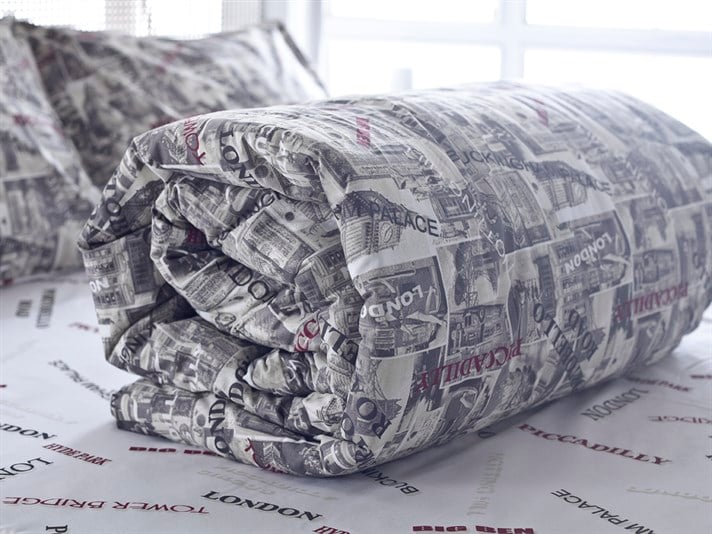 Londra vintage Cu Bumbac Double Lenjerie De Pat 200x220 cm Bej