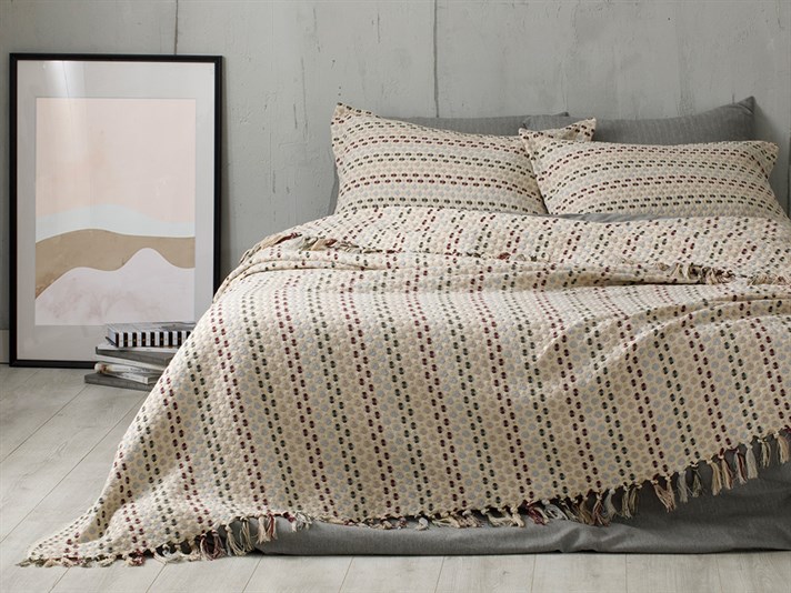 Loop Țesut Pentru O Persoana Set Cuvertură De Pat 160*240 Cm Damson-Grey