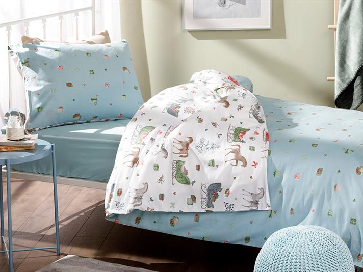Lovely Horses Cottony Kids Duvet Cover Set 160x220 cm Pink