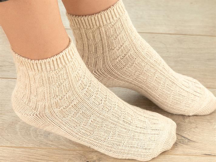 Lovely Cotton Women Long Length Sock 36-40 Beige