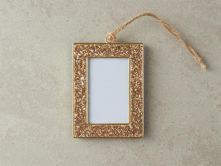 Glitter Framed Accessory With Hanger 7,5x10 cm Gold