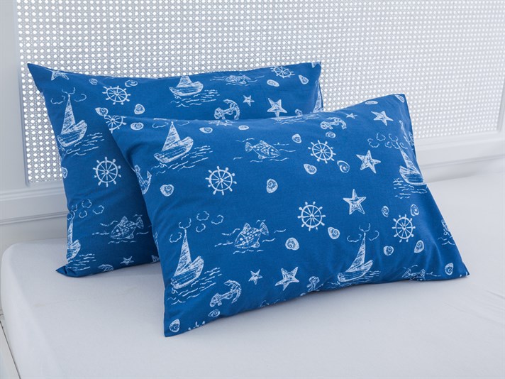 Lukas Cu Bumbac Cu 2 Piese Față De Pernă 50x70 cm Albastru