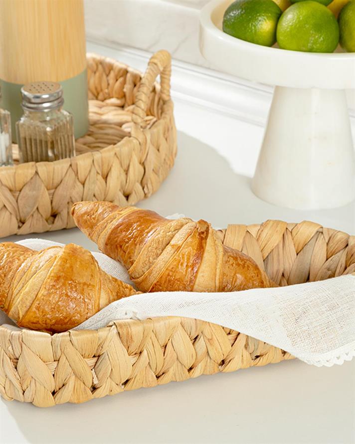 Lukas Coș De Pâine, Paie, 28 Cm, Albastru-Beige
