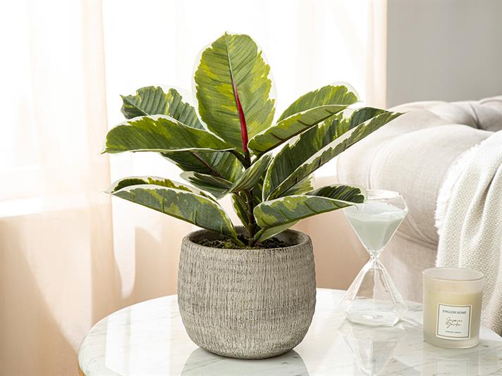 Floare artificială în ghiveci, Lukas, plastic, 35x33 cm, gri