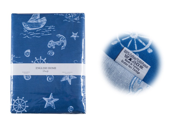 Lukas Cu Bumbac Single Lenjerie De Pat 160x220 cm Albastru