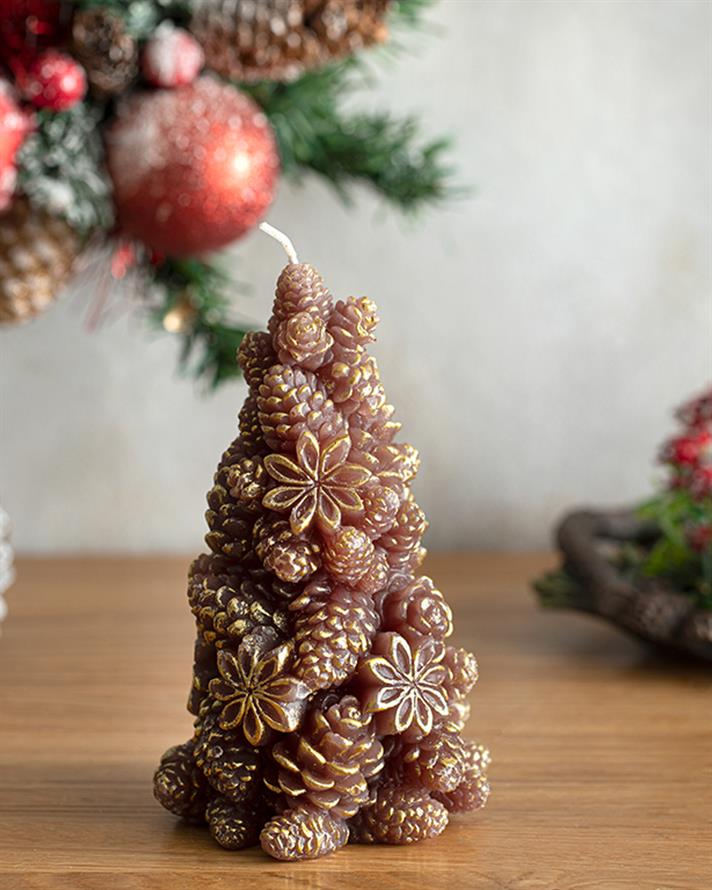 Lumânare, Cone, 9,5x9,5x16 cm, maro