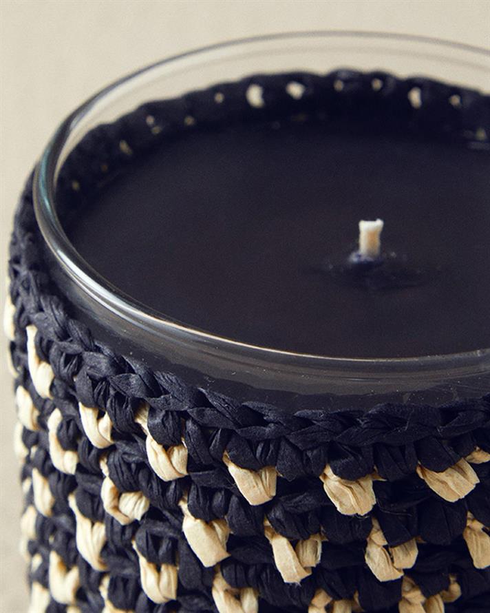 Lumânare parfumată, Dotty, 220 g, bej-negru