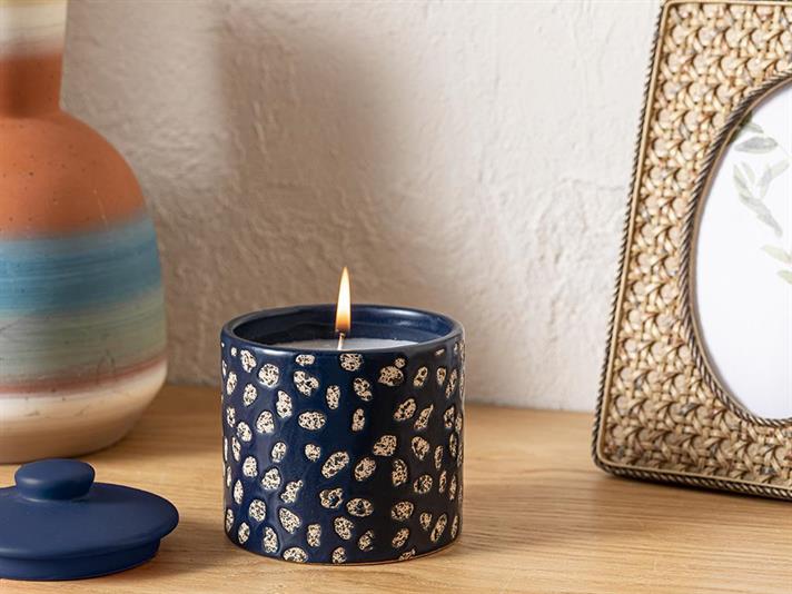 Lumânare parfumată, Dotty, 260 G, bleumarin