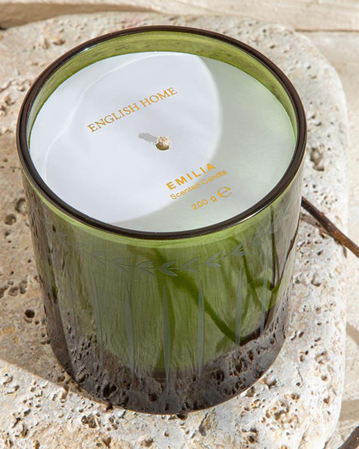 Lumânare parfumată, Emilia, 200 gr, verde