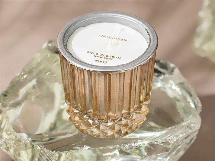 Lumânare parfumată, Gold Blossom, 160 gr, auriu