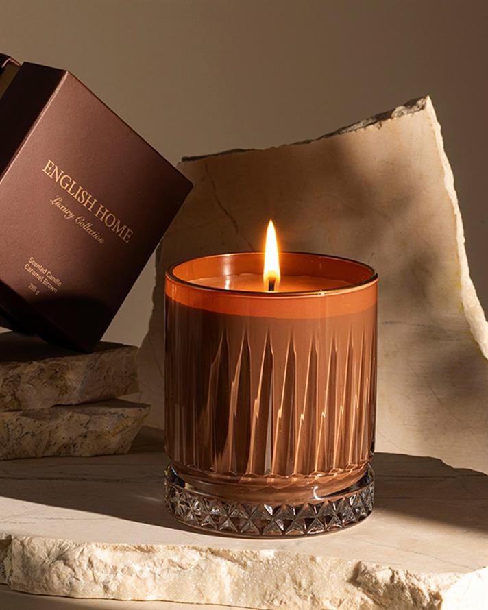 Lumânare parfumată, Luxury, 155 g, Caramel Brown