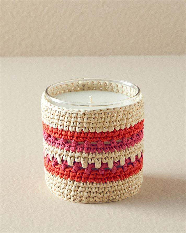 Lumânare parfumată, Pink Line, 220 g, bej-roz