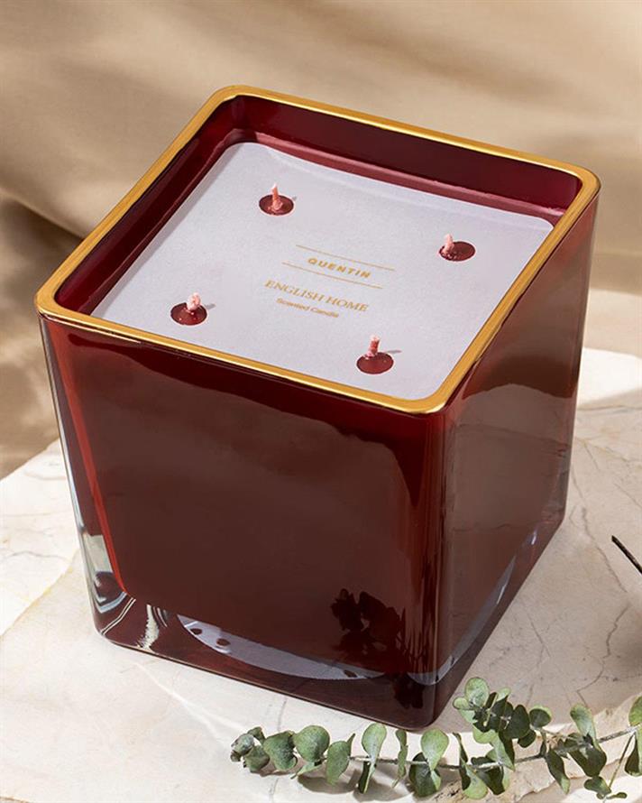 Lumânare parfumată, Quentin, 760 g, bordo