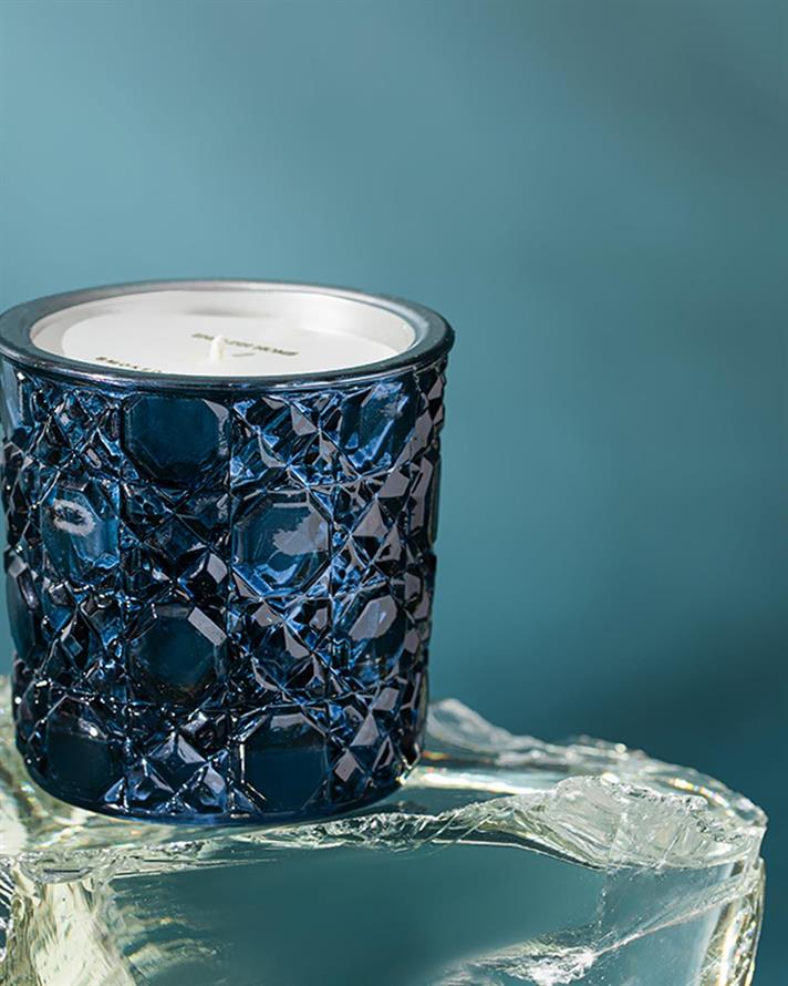 Lumânare parfumată, Smoked Blue, 160 gr, bleumarin