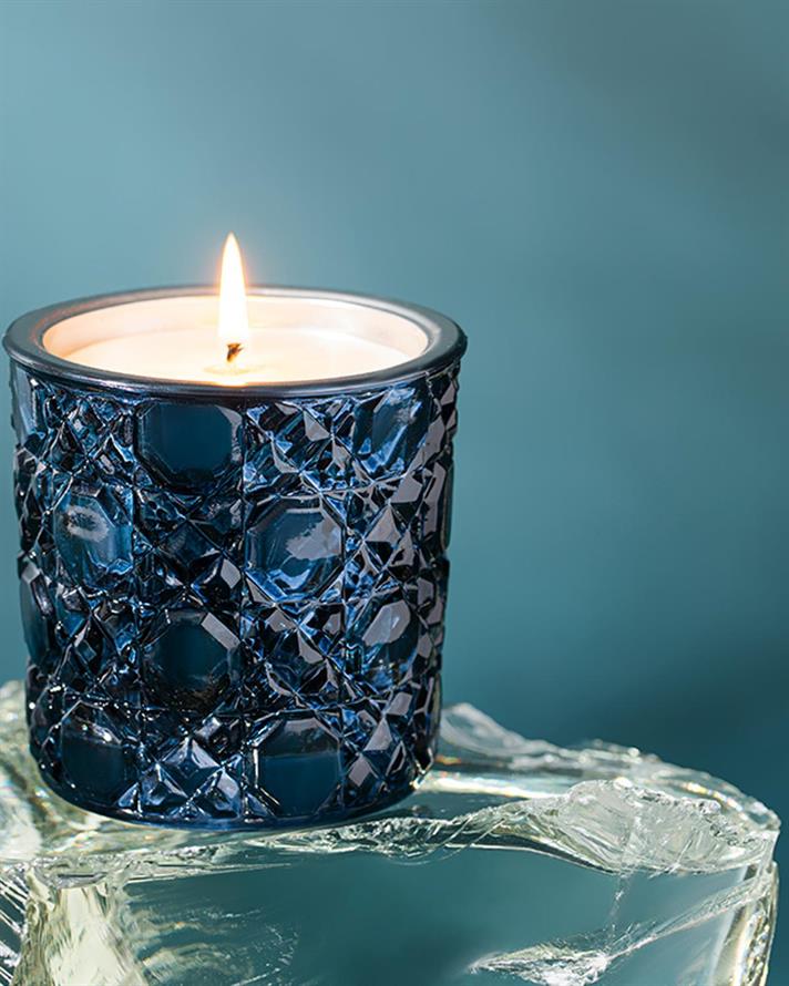 Lumânare parfumată, Smoked Blue, 160 gr, bleumarin