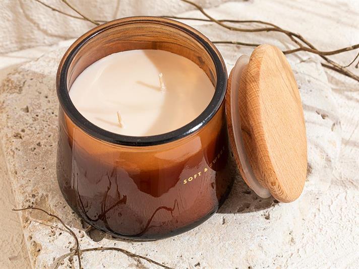 Lumânare parfumată, Soft&Sweet, 270 g, maro